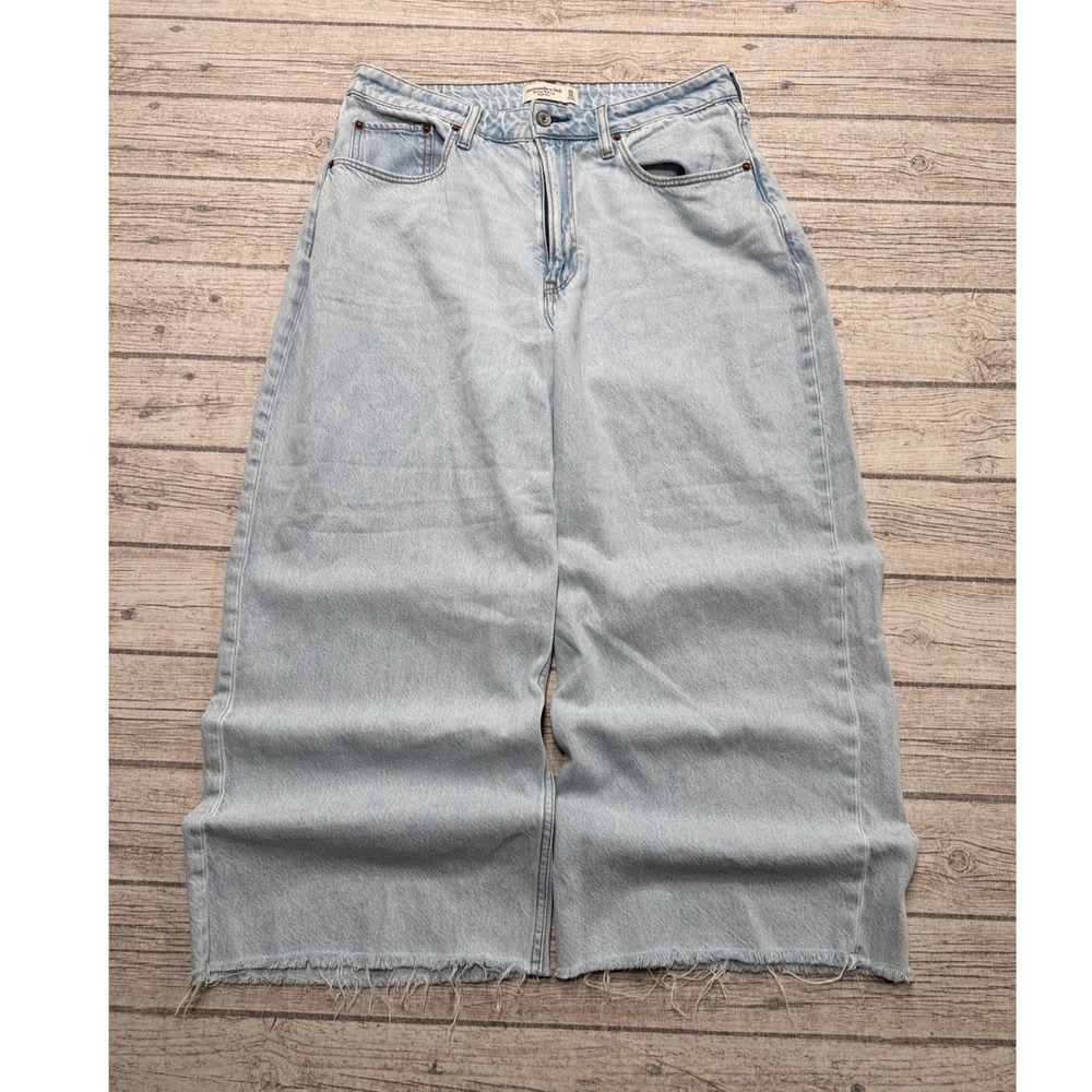 Abercrombie & Fitch Jeans Women's 30/10S Blue Curve Love Crop Wide Leg High Rise